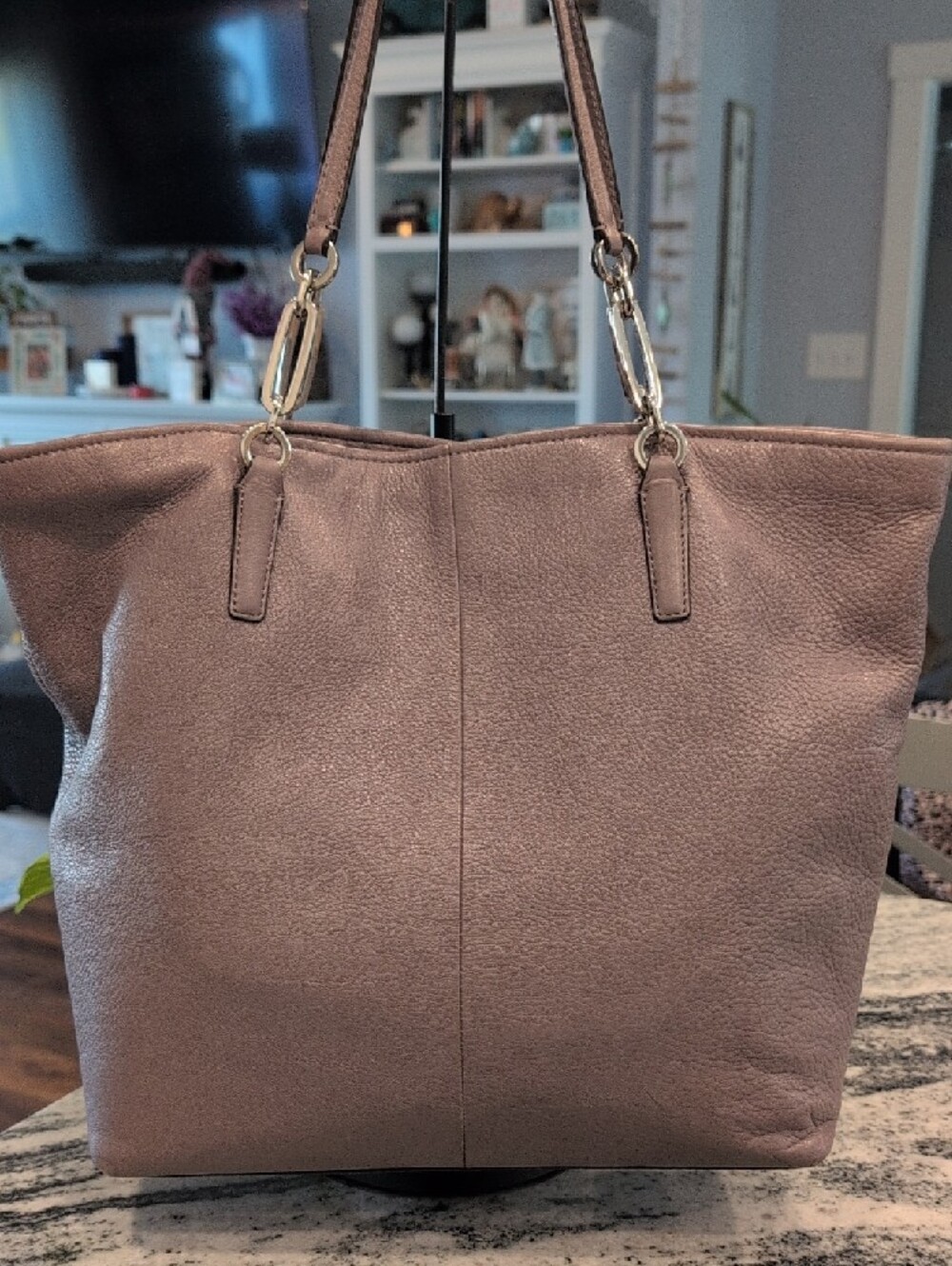 Coach Madison Sophia Lavender Gray Pebbled Leather Tote - Picture 3 of 7